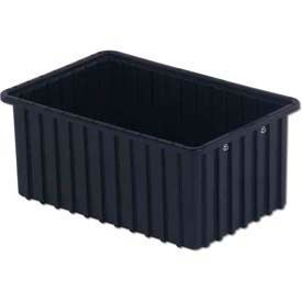 ESD-Safe Divider Box, 16-1/2"L x 10-29/32"W x 7"H, Black, Polypropylene