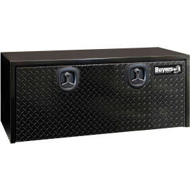 Underbody Truck Box W/ Diamond Tread Aluminum Door - Black 18x18x48