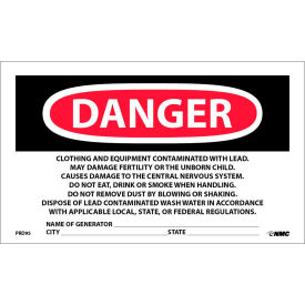 Roll of 500 Hazard Warning Paper Labels - Danger Contains Lead Contaminants