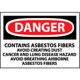 Roll of 500 Hazard Warning Paper Labels - Danger Contains Asbestos Fibers