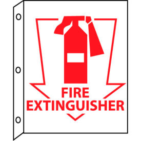 Fire Flange Plastic Sign, Fire Extinguisher, 8"W x 10"H, Gray