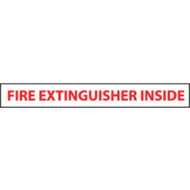 Fire Safety Vinyl Sign, Fire Extinguisher Inside, 16"W x 2"H, Gray