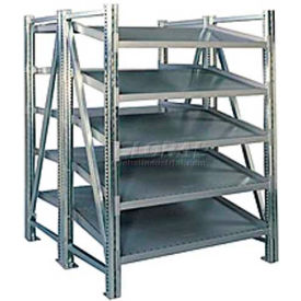 Pick Shelving, 5 Level, Double, Tilt/Straight, 78"H x 50"W x 48"D, Starter