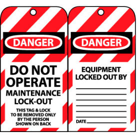 Lockout Tags - Do Not Operate Maintenance Lock-Out