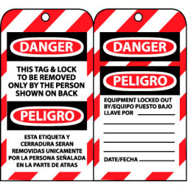 SPLOTAG1 Bilingual Lockout Tag & Lock To Be Removed Only By The Person Shown