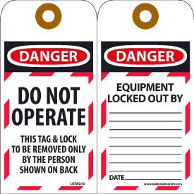 Lockout Tags - Do Not Operate