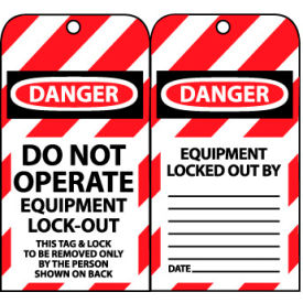 Do Not Operate Equipment Lockout Tags