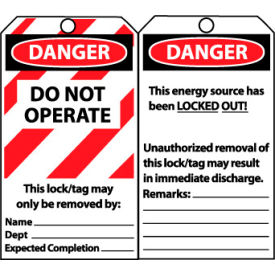 Unauthorized Removal May Result Immediate Discharge Remark Of Laminated Lockout Tags