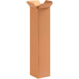 Tall Cardboard Corrugated Boxes, 4"L x 4"W x 18"H, Kraft