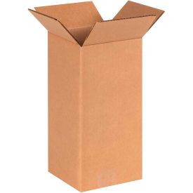 Tall Cardboard Corrugated Boxes, 6"L x 6"W x 12"H, Kraft