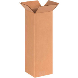 Tall Cardboard Corrugated Boxes, 6"L x 6"W x 18"H, Kraft