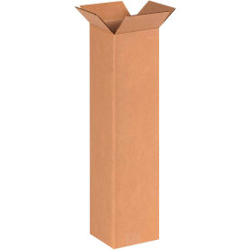 Tall Cardboard Corrugated Boxes, 6"L x 6"W x 24"H, Kraft
