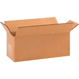 Long Cardboard Corrugated Boxes, 10"L x 4"W x 4"H, Kraft