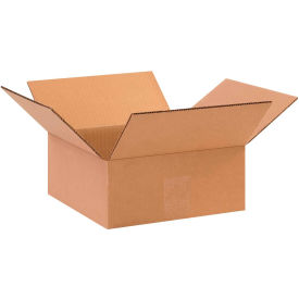 Flat Cardboard Corrugated Boxes, 10"L x 10"W x 4"H, Kraft