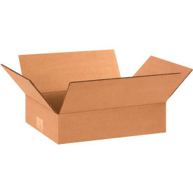 Flat Cardboard Corrugated Boxes, 12"L x 9"W x 3"H, Kraft