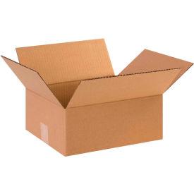 Flat Cardboard Corrugated Boxes, 12"L x 10"W x 5"H, Kraft