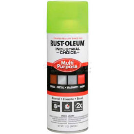 Industrial 1600 System Gen Purpose Enamel Aerosol, Fluorescent Yellow, 12 oz.