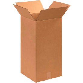 Tall Cardboard Corrugated Boxes, 12"L x 12"W x 24"H, Kraft