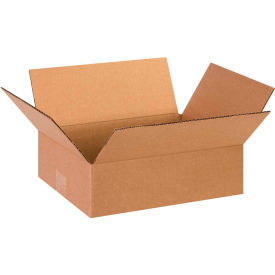 Flat Cardboard Corrugated Boxes, 13"L x 10"W x 4"H, Kraft