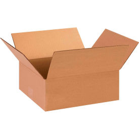 Flat Cardboard Corrugated Boxes, 13"L x 11"W x 5"H, Kraft