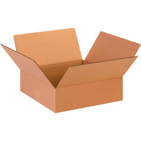 Flat Cardboard Corrugated Boxes, 13"L x 13"W x 4"H, Kraft
