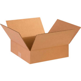 Flat Cardboard Corrugated Boxes, 14"L x 14"W x 4"H, Kraft