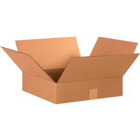 Flat Cardboard Corrugated Boxes, 15"L x 15"W x 4"H, Kraft