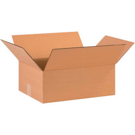 Flat Cardboard Corrugated Boxes, 16"L x 12"W x 6"H, Kraft