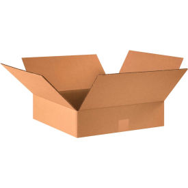 Flat Cardboard Corrugated Boxes, 16"L x 16"W x 4"H, Kraft