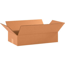 Flat Cardboard Corrugated Boxes, 18"L x 10"W x 4"H, Kraft