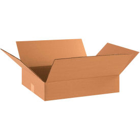 Flat Cardboard Corrugated Boxes, 18"L x 14"W x 4"H, Kraft