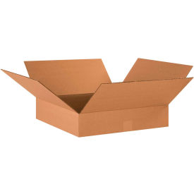 Flat Cardboard Corrugated Boxes, 18"L x 18"W x 4"H, Kraft