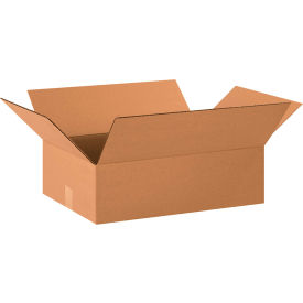 Flat Cardboard Corrugated Boxes, 20"L x 14"W x 6"H, Kraft