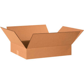 Flat Cardboard Corrugated Boxes, 20"L x 16"W x 4"H, Kraft