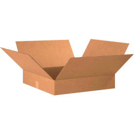 Flat Cardboard Corrugated Boxes, 20"L x 20"W x 4"H, Kraft