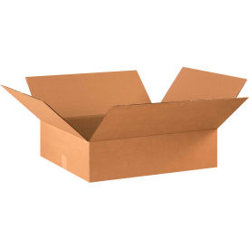 Flat Cardboard Corrugated Boxes, 22"L x 18"W x 6"H, Kraft