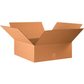 Flat Cardboard Corrugated Boxes, 22"L x 22"W x 8"H, Kraft