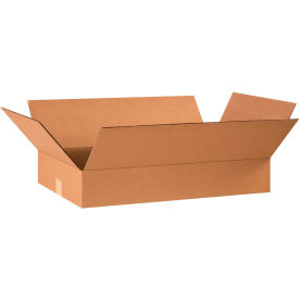 Flat Cardboard Corrugated Boxes, 24"L x 14"W x 4"H, Kraft