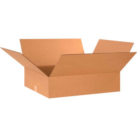 Flat Cardboard Corrugated Boxes, 24"L x 20"W x 6"H, Kraft