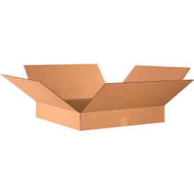 Flat Cardboard Corrugated Boxes, 24"L x 24"W x 4"H, Kraft