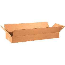 Flat Cardboard Corrugated Boxes, 36"L x 12"W x 4"H, Kraft