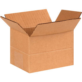Multi Depth Cardboard Corrugated Boxes, 6"L x 4"W x 4"H, Kraft