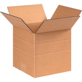 Multi Depth Cardboard Corrugated Boxes, 8"L x 8"W x 8"H, Kraft