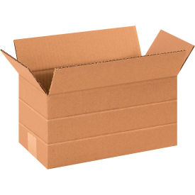 Multi Depth Cardboard Corrugated Boxes, 12"L x 6"W x 6"H, Kraft