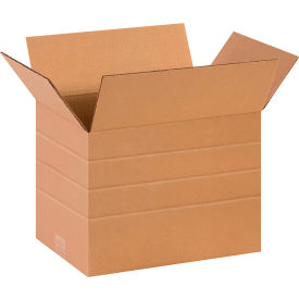 Multi Depth Cardboard Corrugated Boxes, 14"L x 10"W x 10"H, Kraft