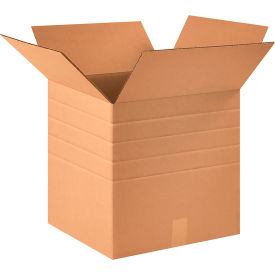 Multi Depth Cardboard Corrugated Boxes, 16"L x 16"W x 16"H, Kraft