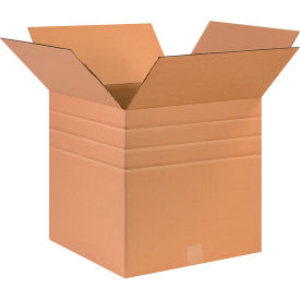 Multi Depth Cardboard Corrugated Boxes, 17"L x 17"W x 17"H, Kraft