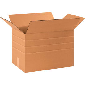 Multi Depth Cardboard Corrugated Boxes, 17-1/4"L x 11-1/4"W x 12"H, Kraft