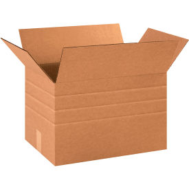 Multi Depth Cardboard Corrugated Boxes, 18"L x 12"W x 12"H, Kraft