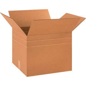 Multi Depth Cardboard Corrugated Boxes, 18"L x 15"W x 15"H, Kraft